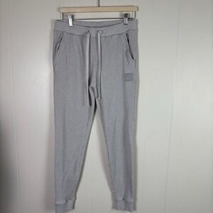 ALO Yoga Grey High Waist Ribbed Cuff Sweatpants Drawstring Lounge Athletic